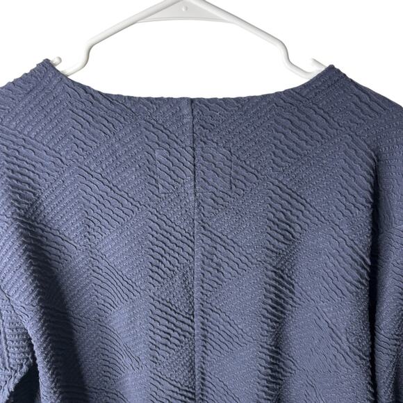 Maeve Textured Blue Ruffle Hem Top Womens XS Lagenlook Modest Demure french - Picture 8 of 11